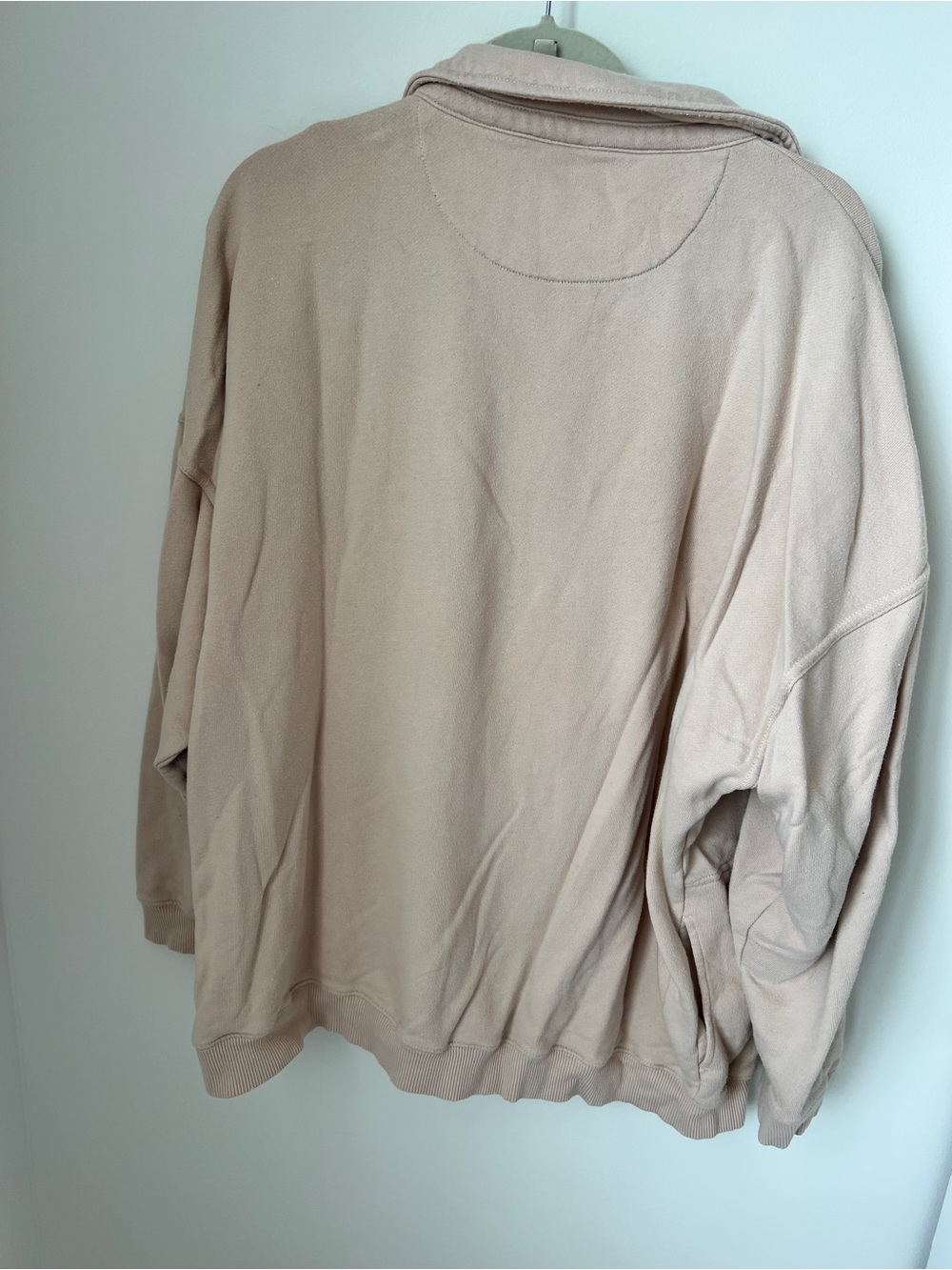 aerie Soft Pink/tan polo style Pullover Sweatshirt size L - Picture 4 of 5